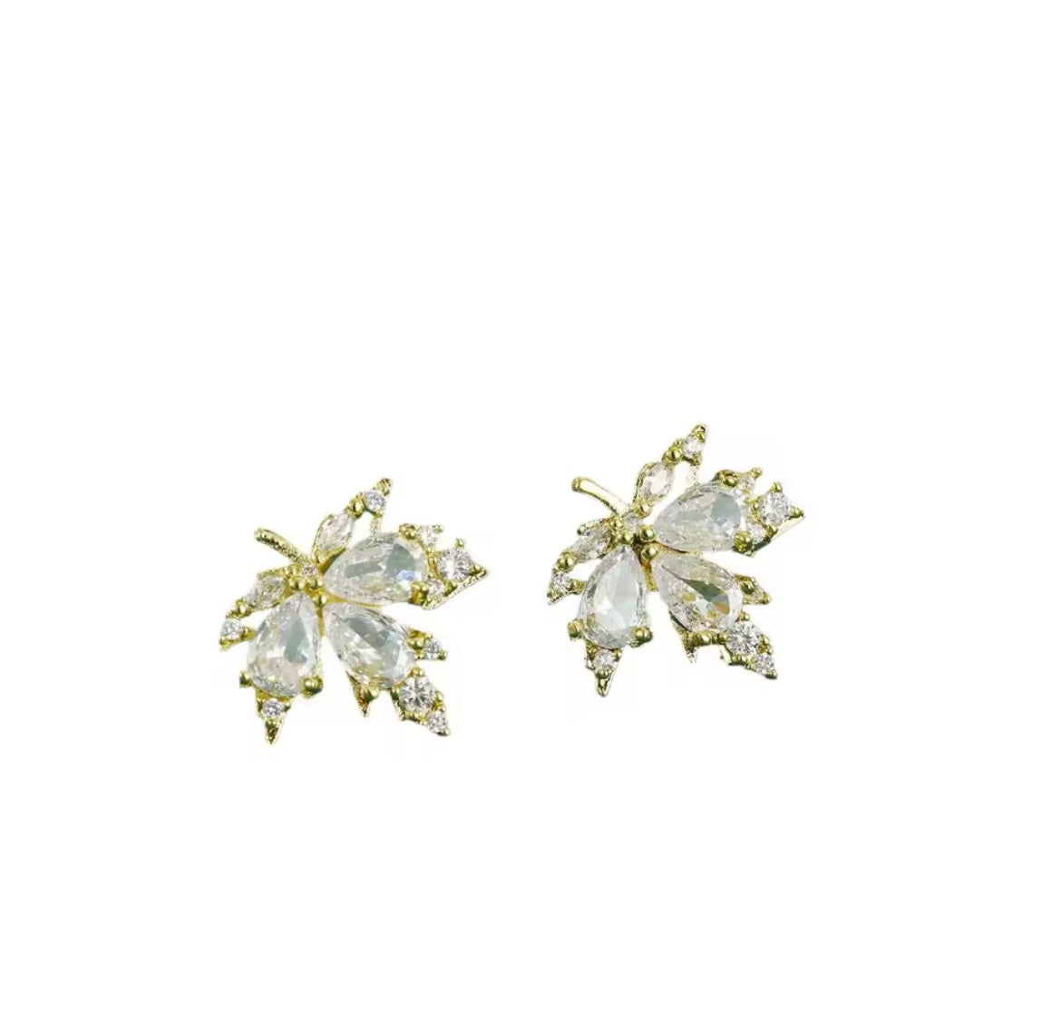 Set di gioielli in foglia d'acero celeste 2025 Regalo di Natale Ipoallergenico titanio acciaio rame lega collana orecchini